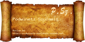 Podwinetz Szulamit névjegykártya